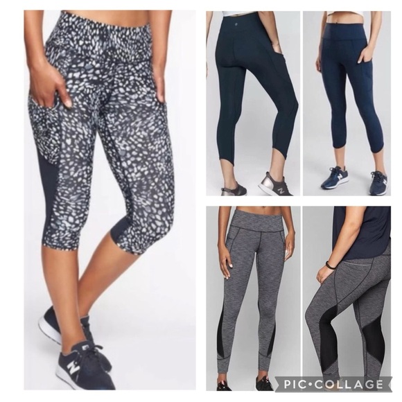 Athleta Lot of 3 size Small Athletic Leggings with phone pockets - Picture 1 of 14